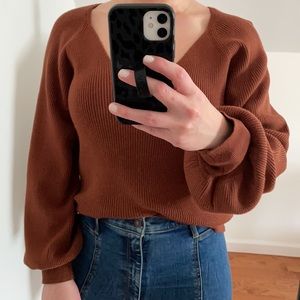 Abercrombie soft puff-sleeve sweater